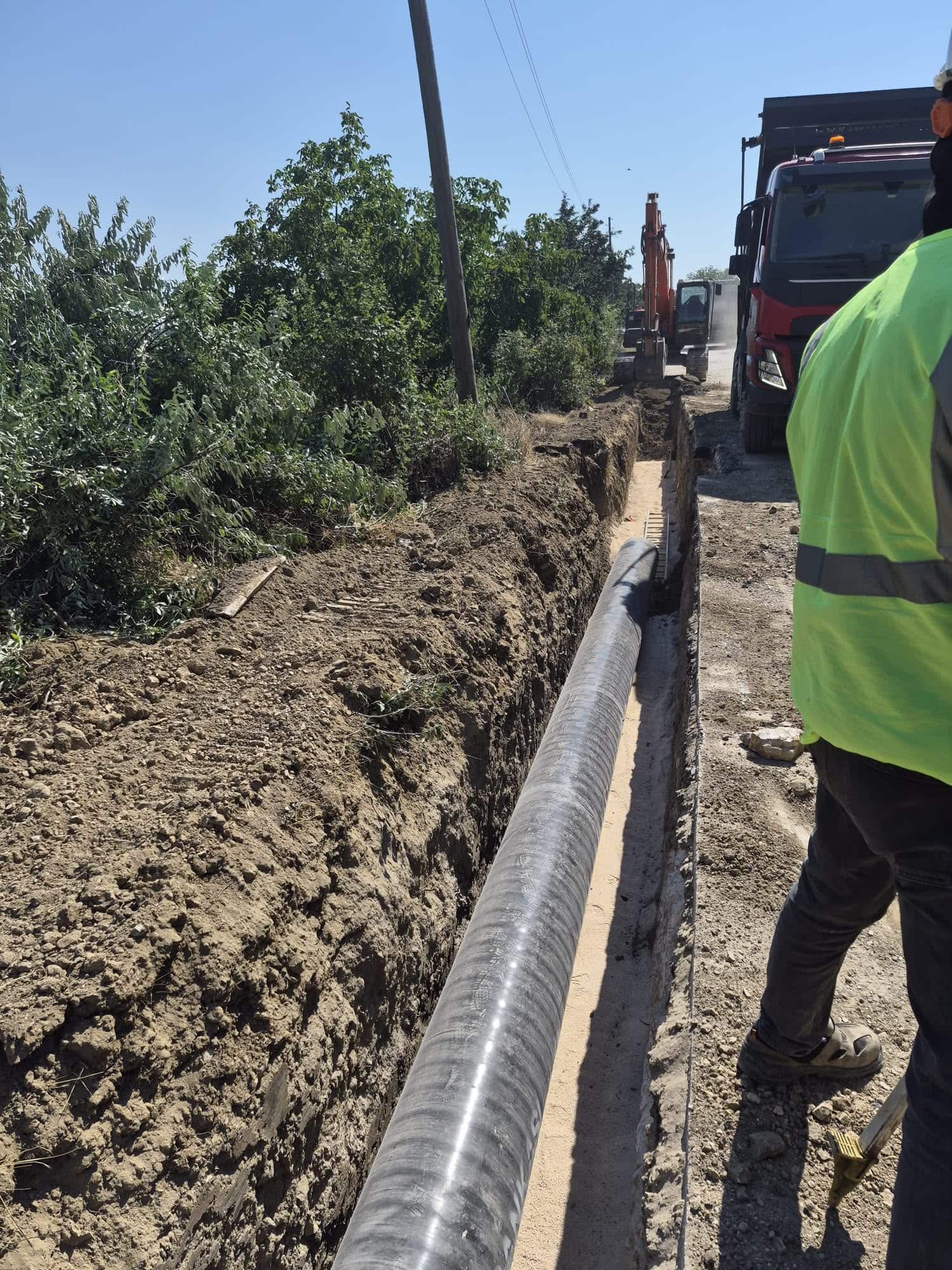 Suluova Alaçam-Evricek isale hattı, Ø500 çelik boru hendekte